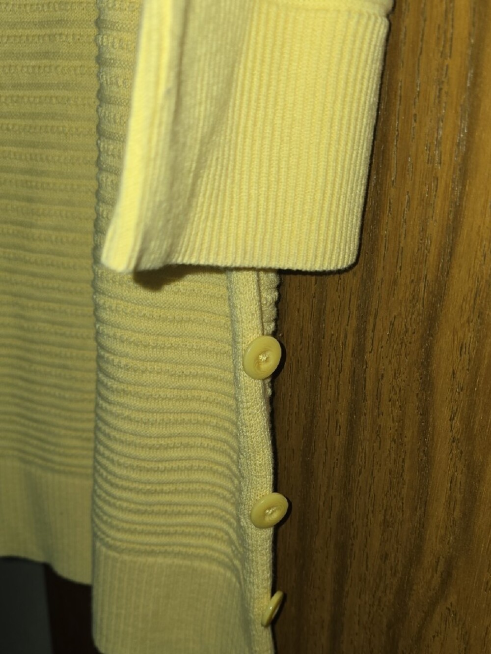 CJ Banks Yellow Ribbed Button-Side Tunic - Picture 4 of 6